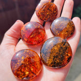 Cognac Amber Free Shape Round Cabochons